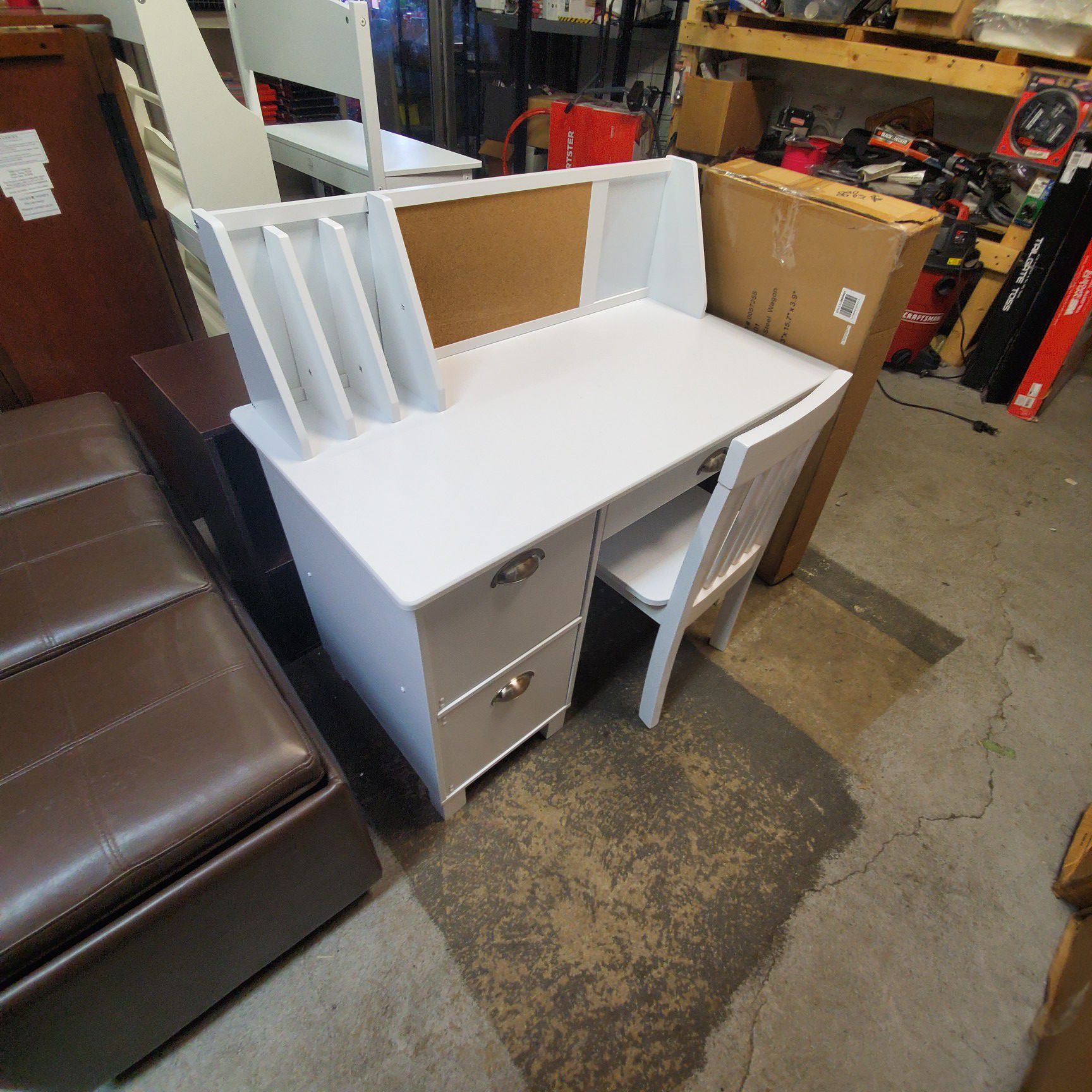 KidKraft Kids Study Desk with Chair-white -