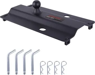 Gooseneck Hitch Plate, 5th Wheel Adapter with 2-5/16" Ball
Gooseneck Adapter Hitch for Pickup Truck Bed Trailer Towing,Fits Industry-Standard Rails,Ca