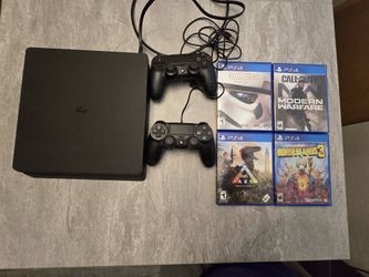 PS4 Slim Bundle – 2 Controllers + 4 Games
