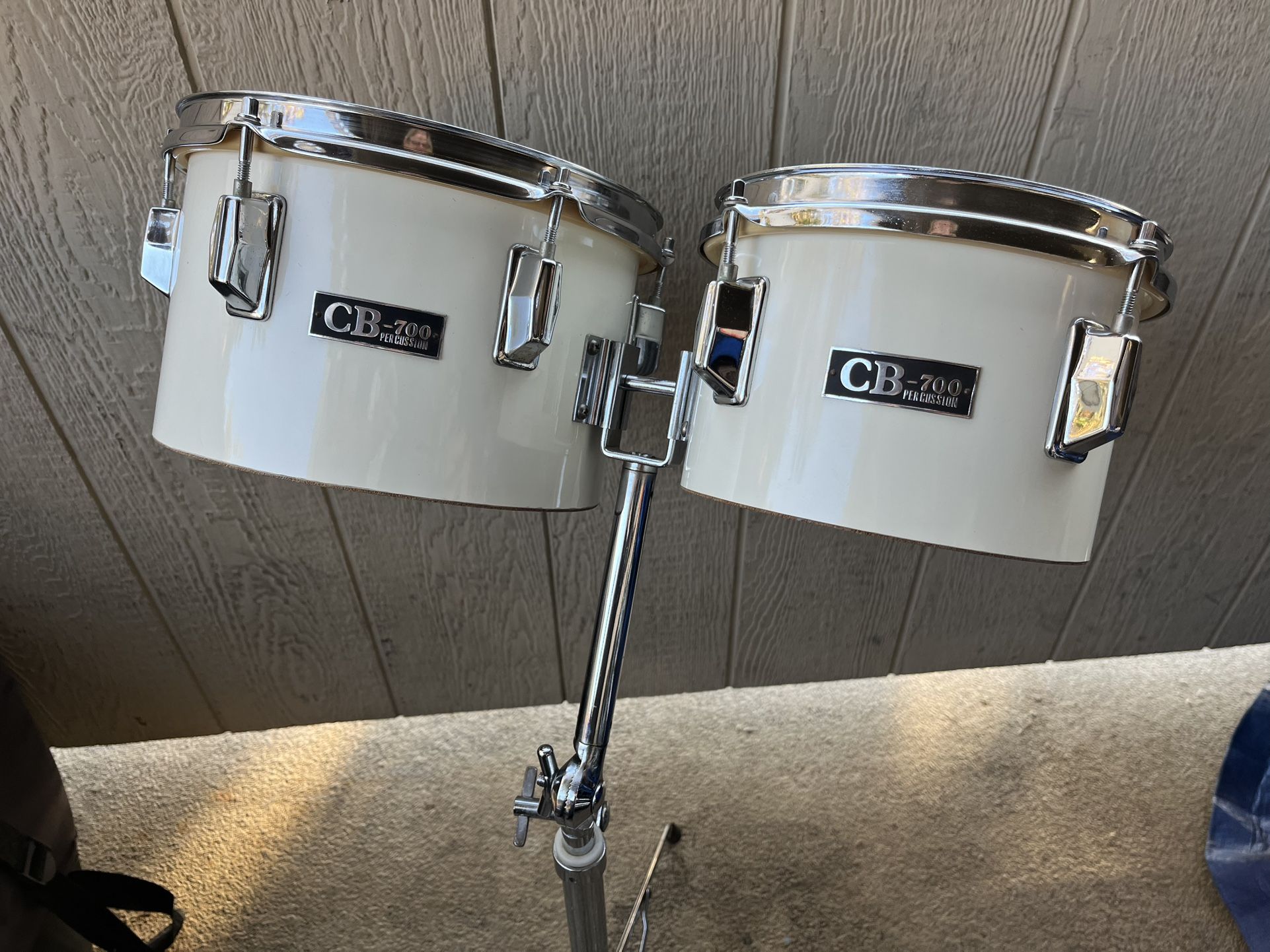 CB 700 Concert Tom Drums 8 & 10” w Stand, Exc Shape, Cymbal