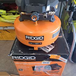 6 Gal. 150 PSI Portable Electric Oil-Free Jobsite Pancake Air Compressor with 25 ft. Air Hose and 18GA Brad Nailer
