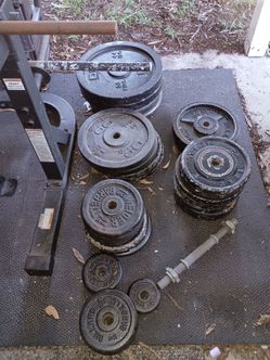 Complete Home Gym Setup - 400 lbs Weights, Bench, 6 Bars & Mats