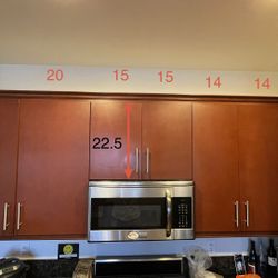 Kitchen bathroom cabinet doors drawer faces dark brown wood finish satin nickel hardware pull handles 