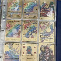 New Metal Gold Plated Pokemon Cards 