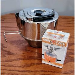 Camping Backpacking Cooking Supplies - Butane Stove, Kettle & Bowl