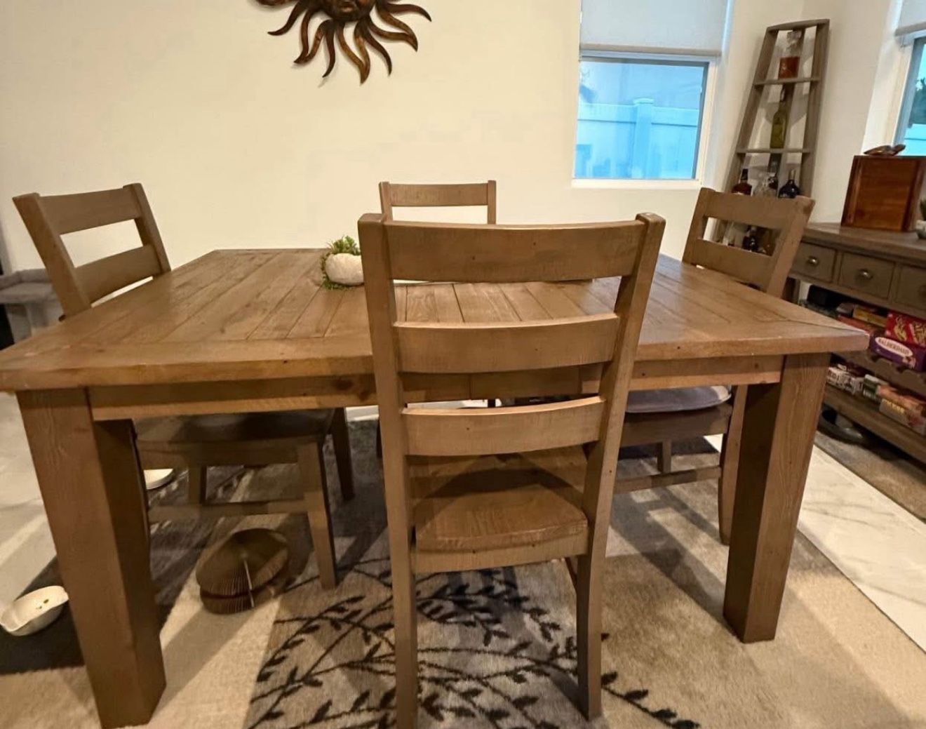Complete Dining Room Table, Leaf, 6 Chairs