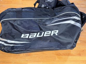 Bauer Ice Hockey Equipment Bag Duffle Carry Bag Zip Closure Black/Blue