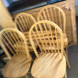 Table And Chair Set W/ Bench Cedar Wood