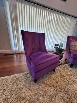 Funky Purple Velvet Chairs
