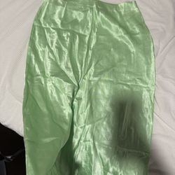 $5 Long Satin Skirt With Slit 