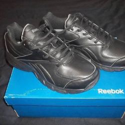 Brand New REEBOK Women's 11 or Mens 9 TIME AND A HALF Black Work Shoes Leather Sneakers 