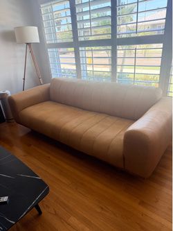 Modern Tan Sofa – Excellent Condition