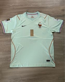 M Olise #11 Teal France World Cup Gold Patch Fan Version Kit Men Slim Fit XL