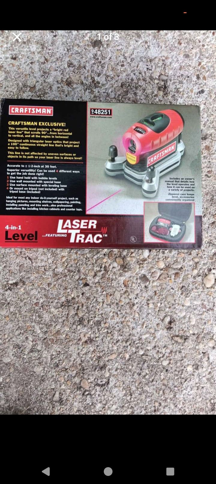 Craftsman 4-in-1 Level Laser Trac Level Model 948251 w/Case in Original Box-