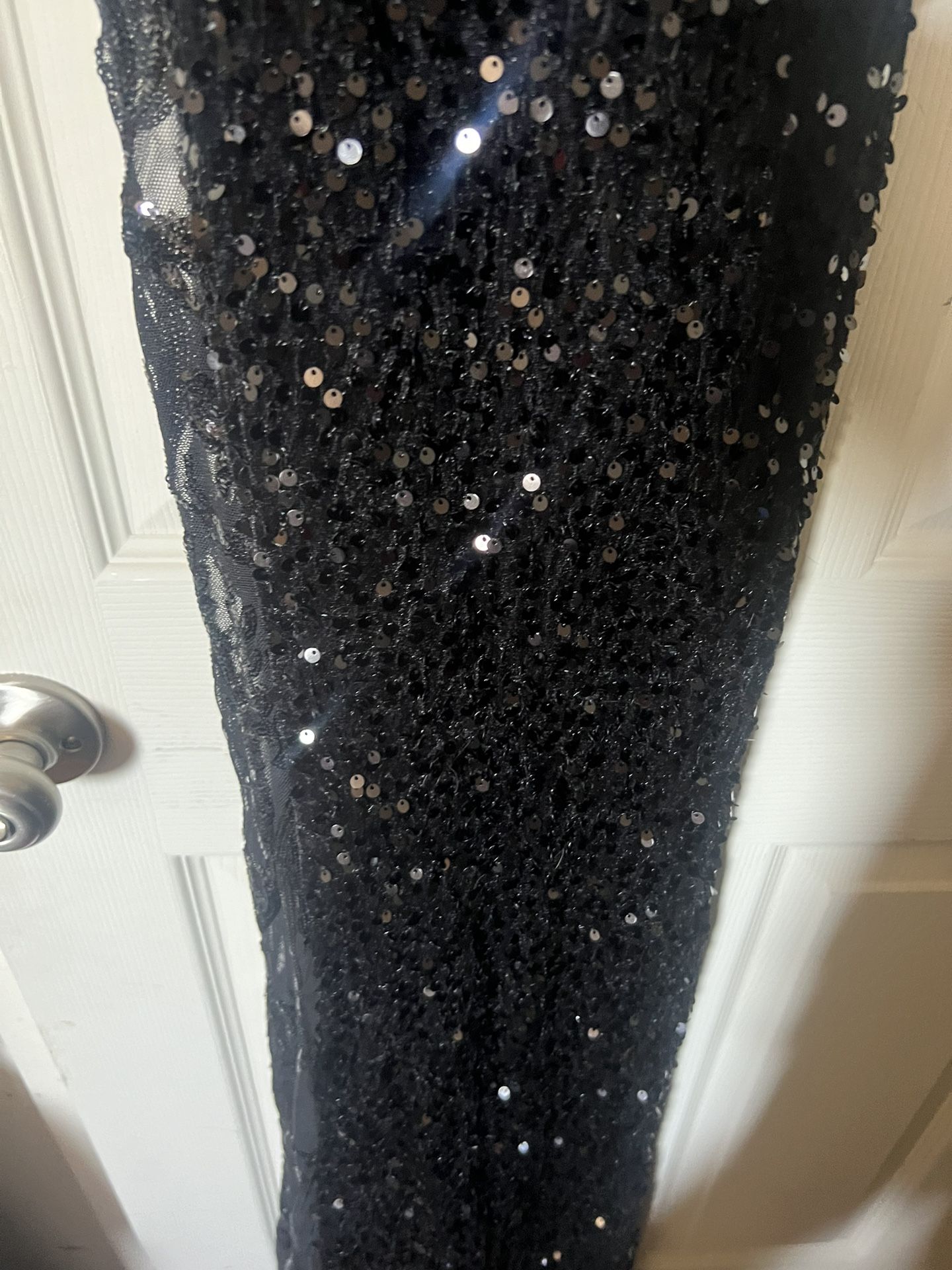 Velvet Sequin Maxi Black Dress In Size Medium Clothing