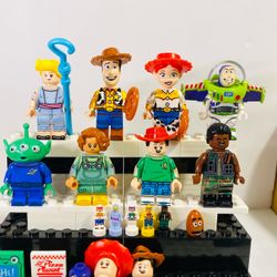 Toy Story Woody Buzz Jessie Bo Peep Alien 8pc Minifigures LEGO Compatible