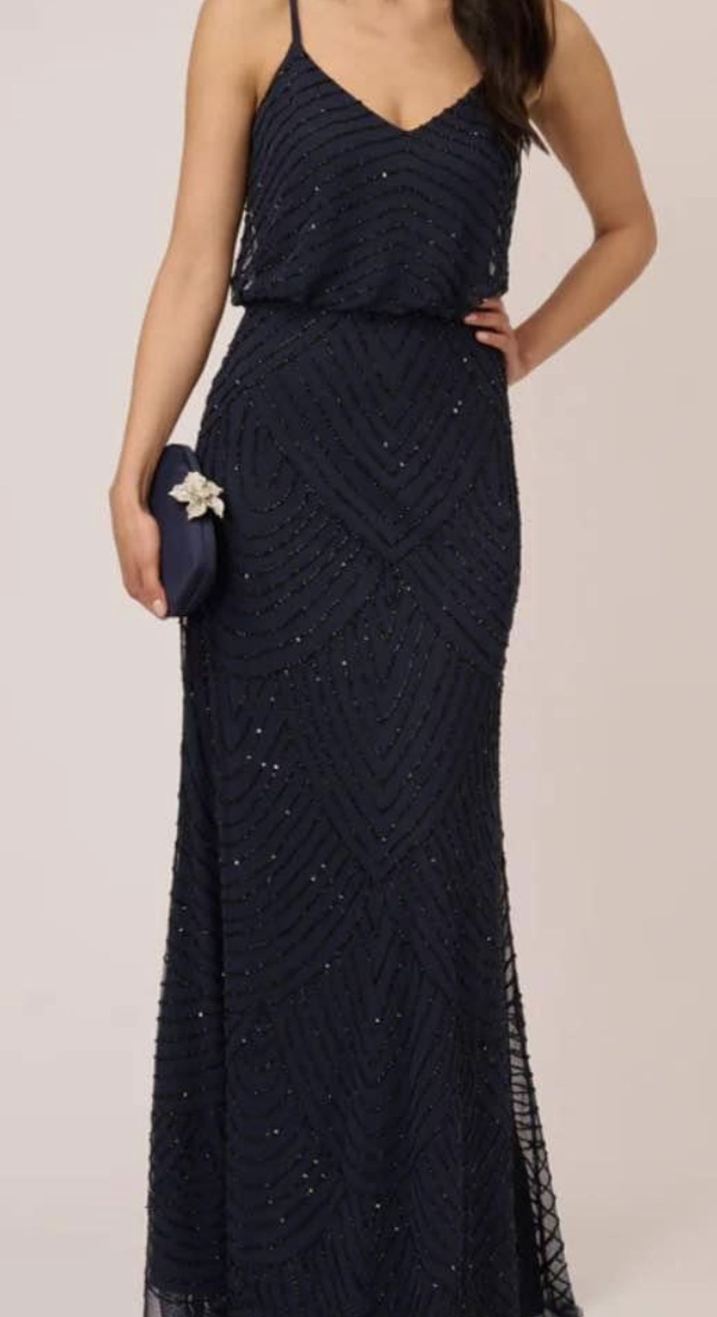Women's Adrianna Papell Navy Dress size 4 (Prom Bridesmaid Wedding)