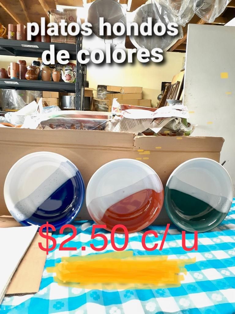 Platos Hondos De Colores