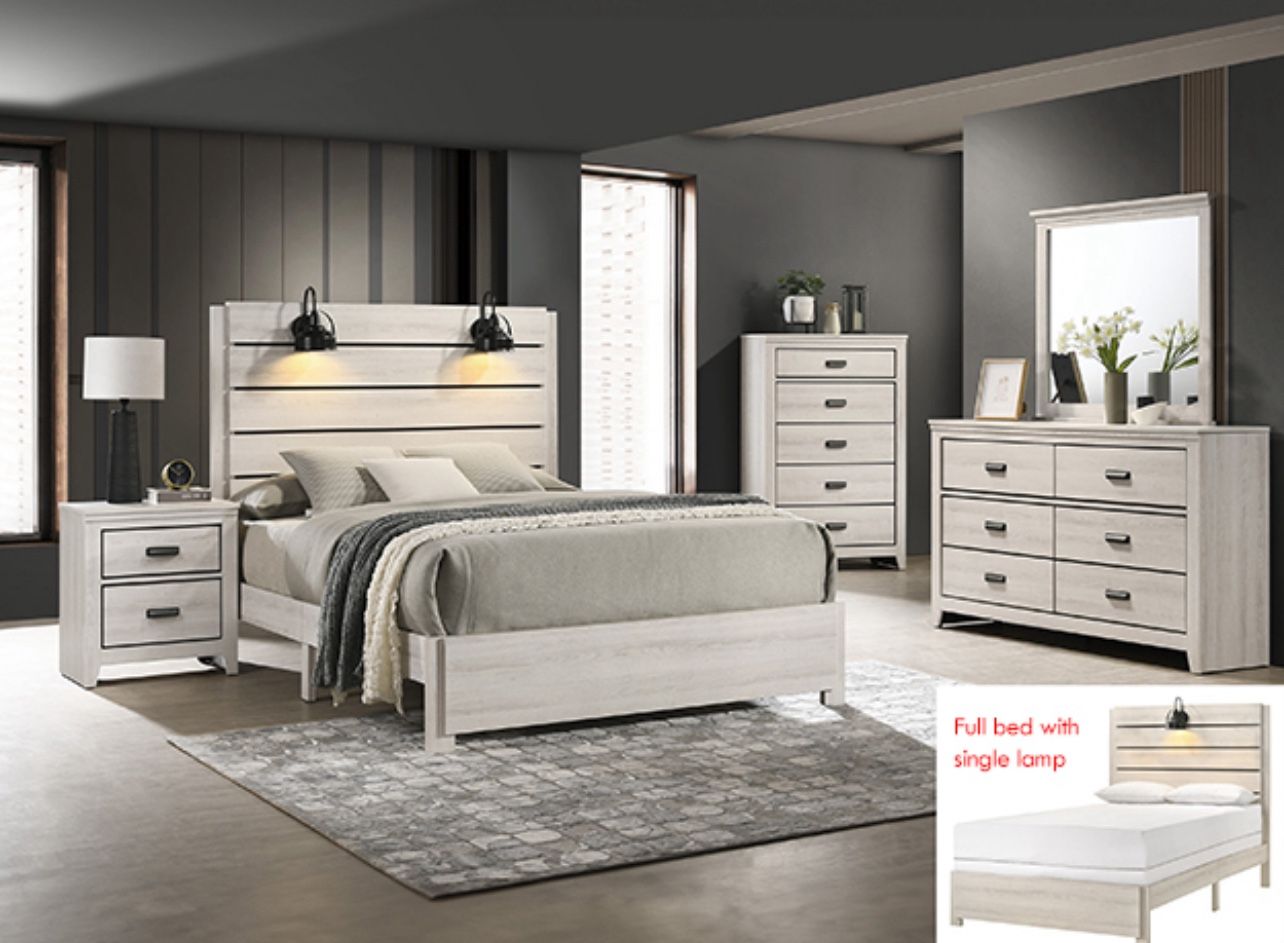 4PC Queen Bedroom Set w/ Lights 