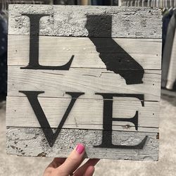 LOVE California Wood art