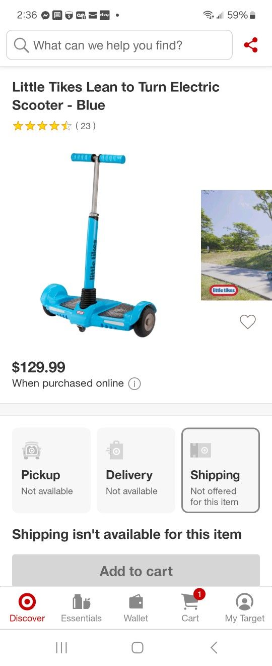 New open box sold out!
Little Tikes Lean to Turn Electric Scooter Blue with box and charger