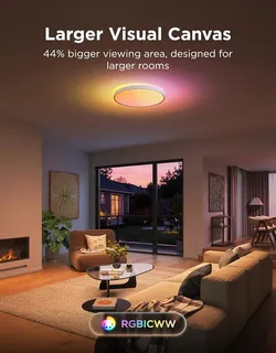 Govee Smart Ceiling Light Pro, RGBIC 4800LM 2700K-6500K 18 Inch 1 Pack
RGBIC LED Ceiling Light Fixture, 4800LM DIY Colors, Works with Matter Alexa, 27