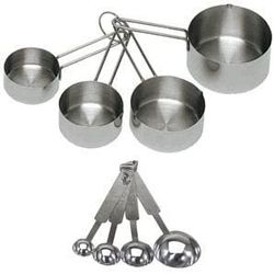 8-Piece Stainless Steel Measuring Cups and Measuring Spoon Set. Condition is New.