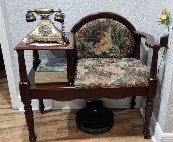 antique phone table chair