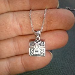 Sterling Silver Prayer Box With Chain