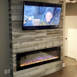 72”×21.65” Wall-Mounted Electric Fireplace