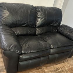 Black Leather Couch Loveseat 
