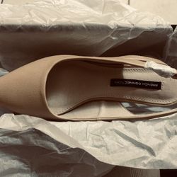 French Connection Women’s Slingback Pointed Toe Heels – Mid Heel Dress Shoes with Adjustable Strap. Size 6, 6.5, 7.5, 8, 9, 10, 11 