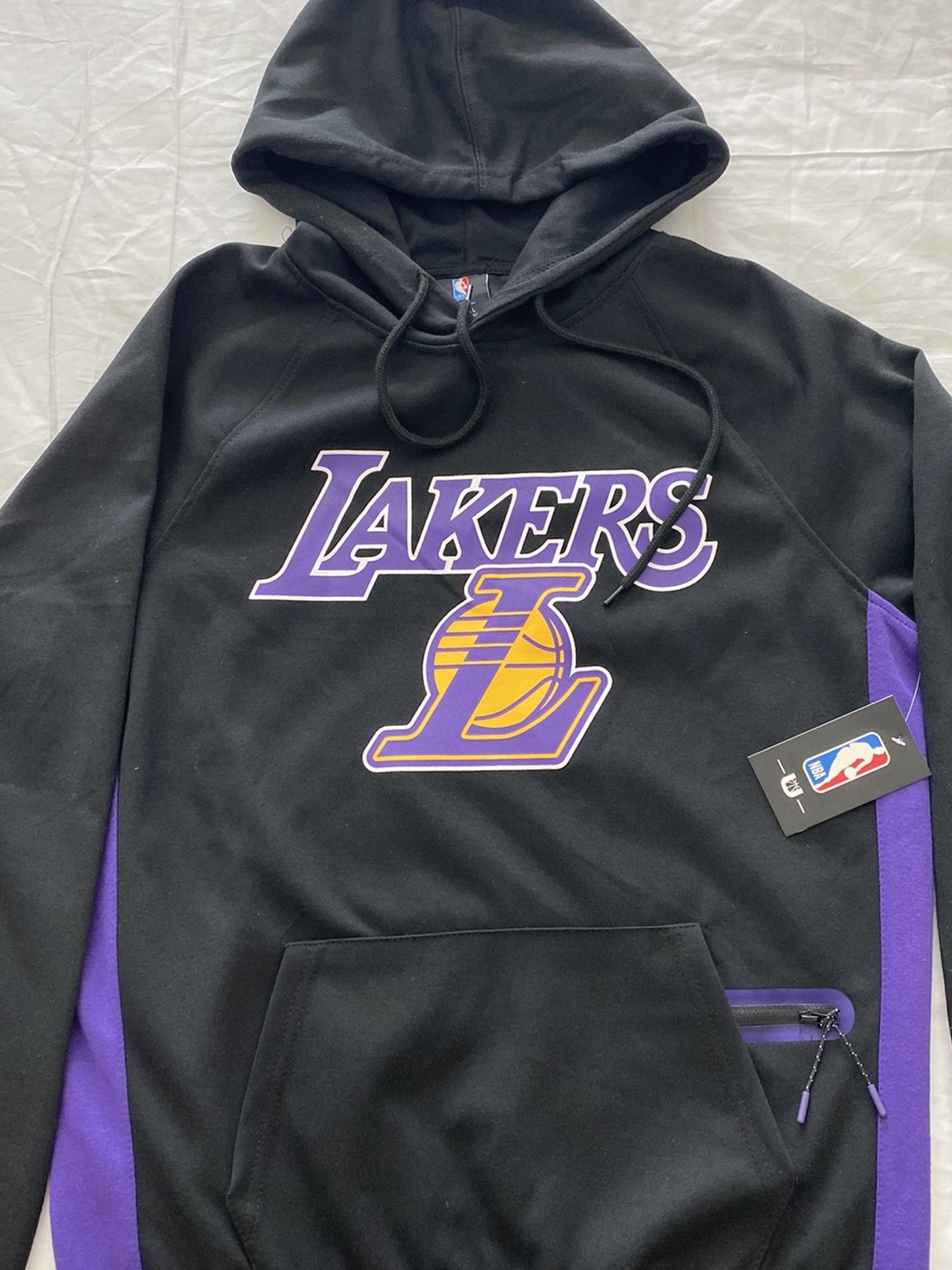 Los Angeles Lakers NBA Men's Hoodie Sweater Black Purple Size Small