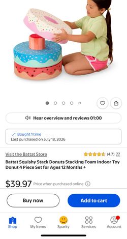 Battat squishy stacking foam donuts toy