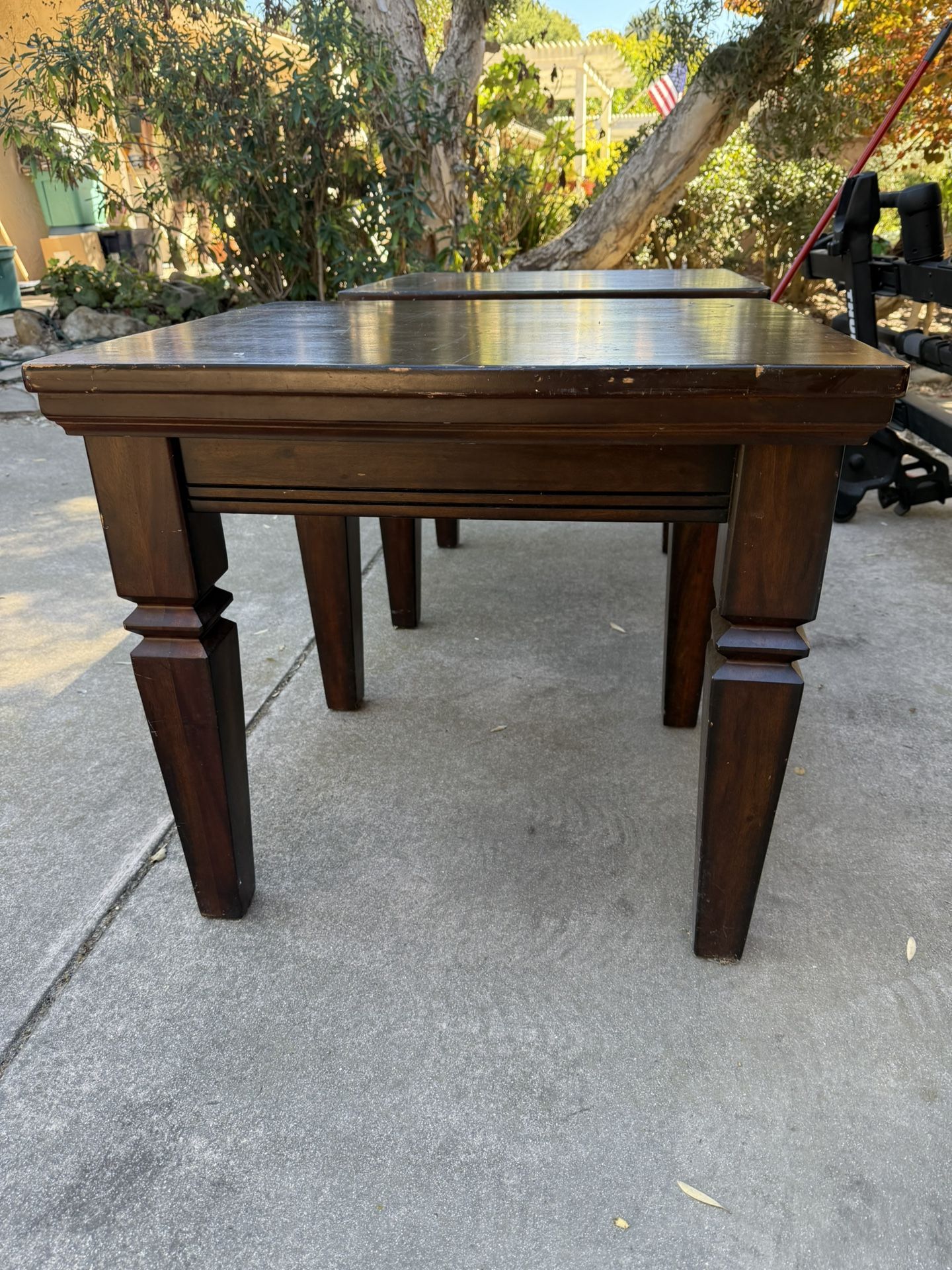 2 Sturdy Wooden End tables