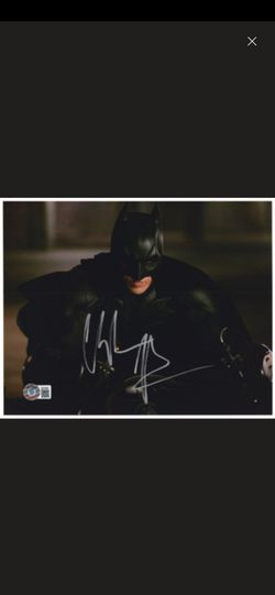 Christian Bale Signed Batman 8x10 Photo Autograph BAS Beckett Certified Dark Knight