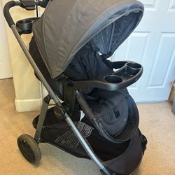 Graco Grow with Me Stroller + Car Seat & base 