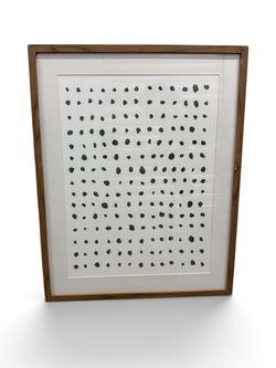 Framed Black Dot Abstract Wall Art