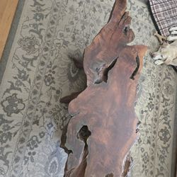 Redwood Burl Coffee Table For Sale.