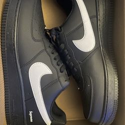 Black Supreme Size 10 Black Air Force Ones