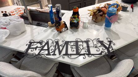 Family Metal Wall Sign with Scroll Detail