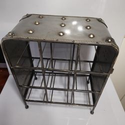 Steam Punk Wine Rack Tin Patina Style For 9 Wine Bottles