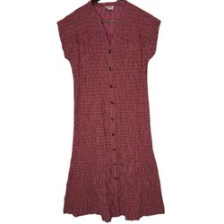 WRAP London Women’s Pink Plaid Midi Dress Size 4