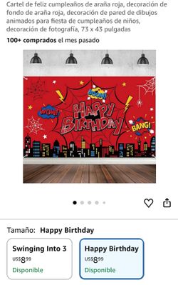 Spider-Man Happy Birthday Party Backdrop Banner