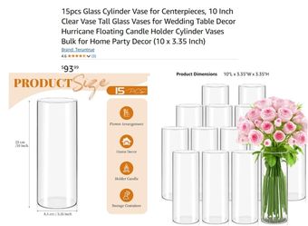 10 Inch Tall Glass Vases