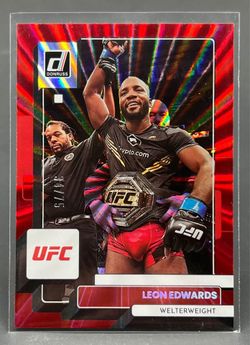 2023 UFC Panini Donruss Leon Edwards Red Laser /75 Card