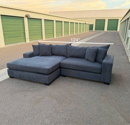 Beautiful Blue Sofa Sectional Couch + Free Delivery