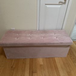 Storage Ottoman Bench Pink