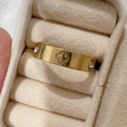 18k Gold Stainless Steel Zircon Band 