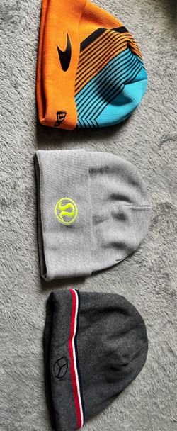 3 beanie bundle, McLaren, lululemon, and Mercedes